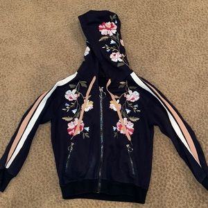 Black floral hoodie